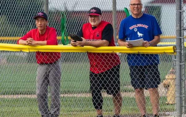 Frank Scorekeeping with 2 other teammates