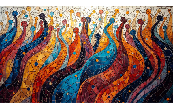 Artistic waves of color