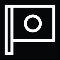 Black colored flag with cirlce