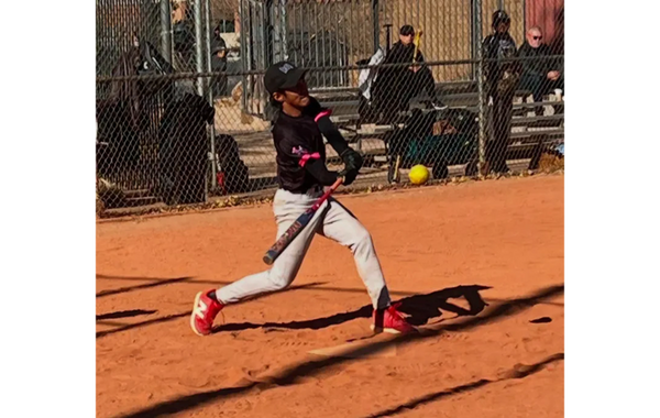 Ray at bat swinging